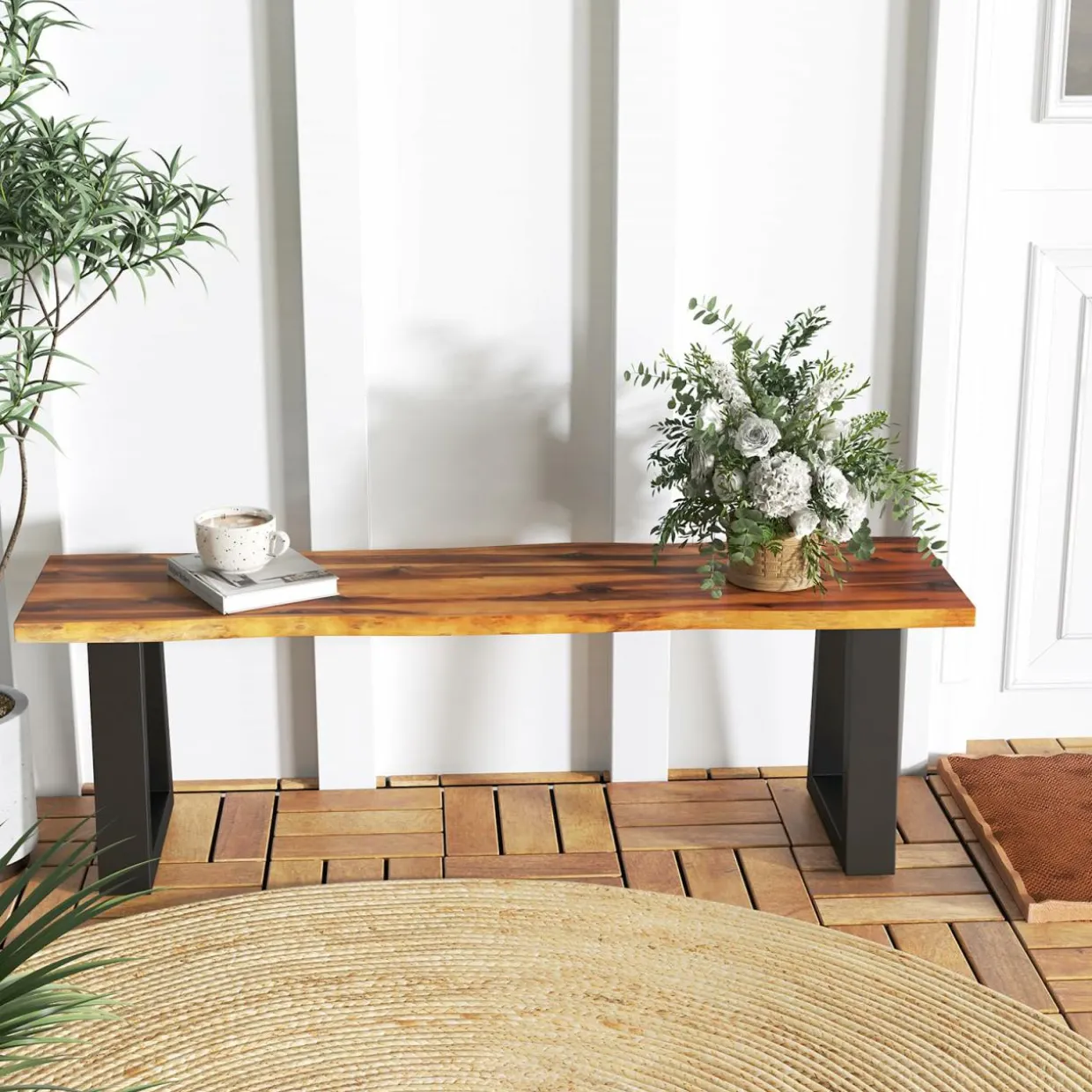 Tangkula Outdoor Bench 2 Person