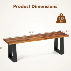 Tangkula Outdoor Bench 2 Person