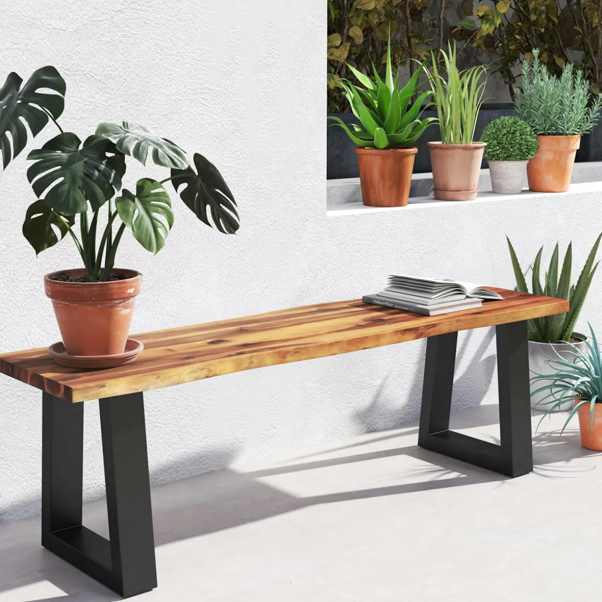 Tangkula Outdoor Bench 2 Person