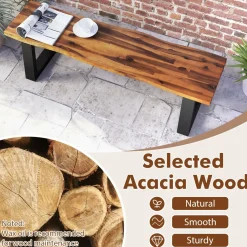 Tangkula Outdoor Bench 2 Person