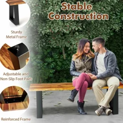 Tangkula Outdoor Bench 2 Person