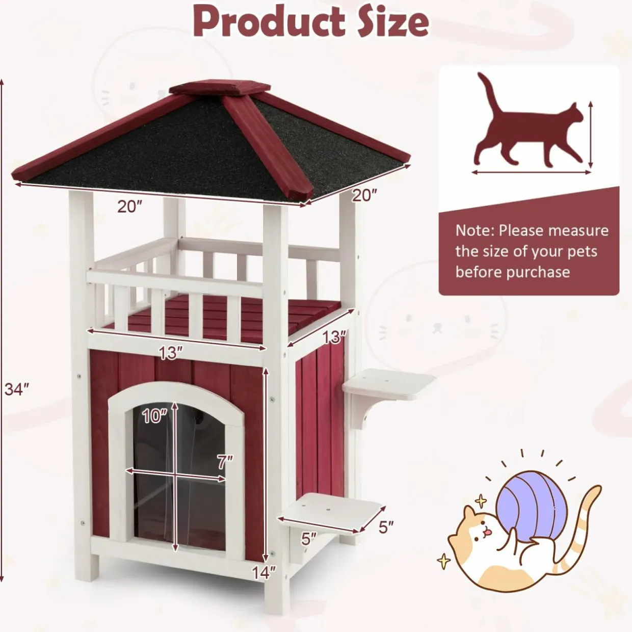 Tangkula Outdoor Cat House