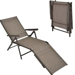 Tangkula Outdoor Chaise Lounge, Folding Recliner Lounge Chair with 5-Position Adjustable Backrest & 2-Position Footrest