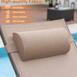 Tangkula Outdoor Chaise Lounge Glider Chair with Armrests and Pillow