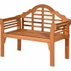 Tangkula Outdoor Eucalyptus Wood Folding Bench for Garden, Patio, Porch, Poolside, Balcony, Teak (Natural)