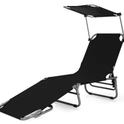 Tangkula Outdoor Folding Chaise Lounge Chair, 5-Fold Reclining Beach Chair