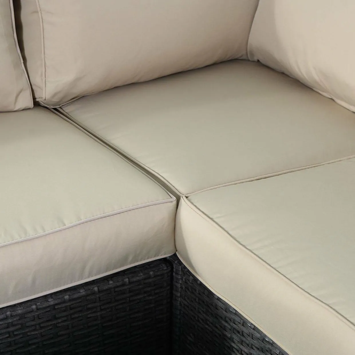 Tangkula Outdoor Furniture 4 Piece, Sectional Sofa with Coffee Table