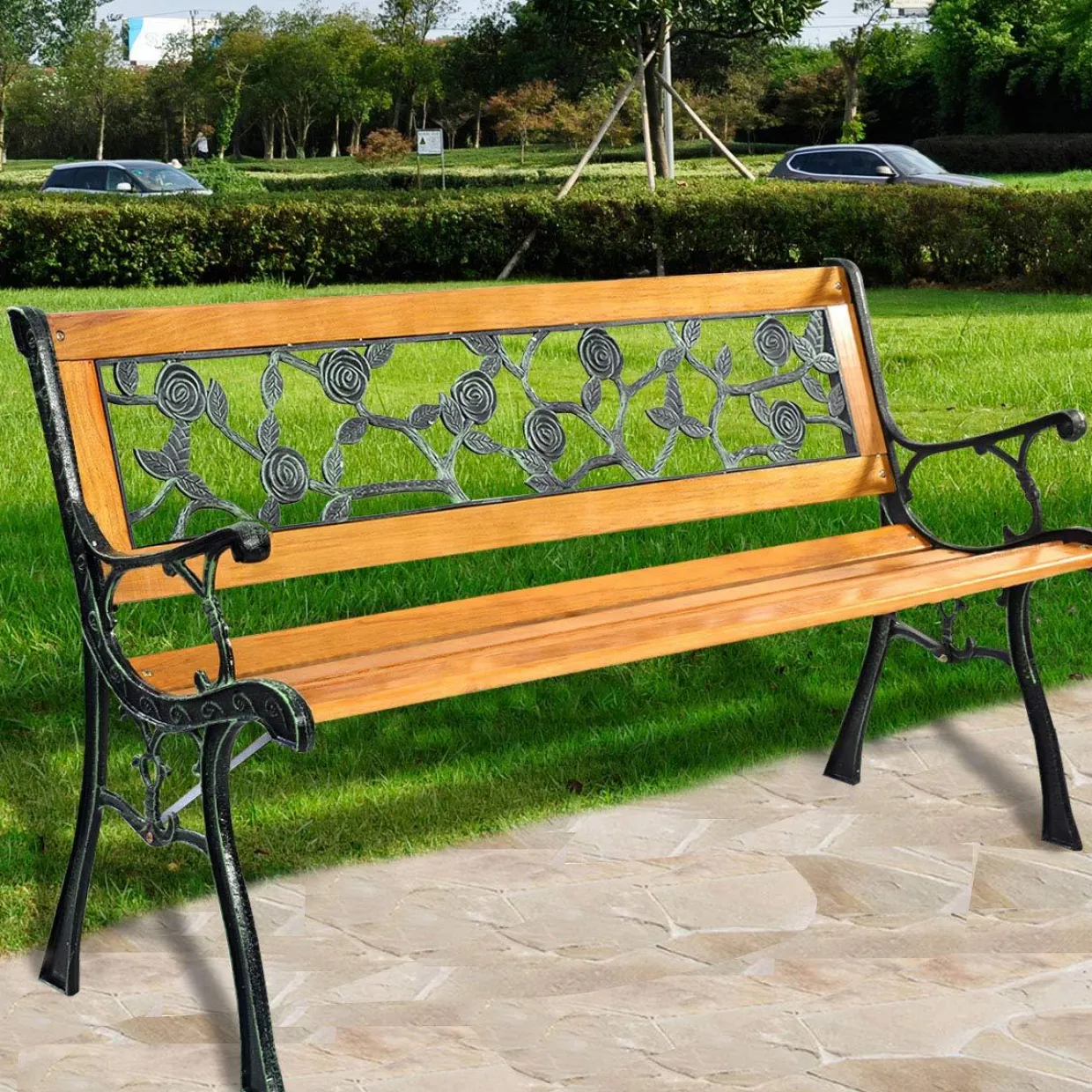 Tangkula Outdoor Garden Bench Park Bench