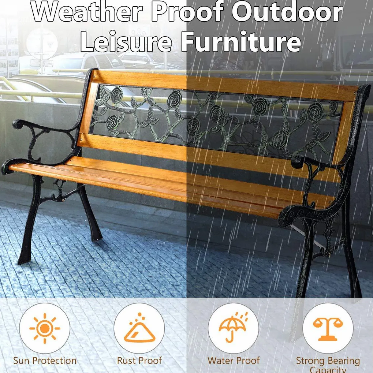 Tangkula Outdoor Garden Bench Park Bench