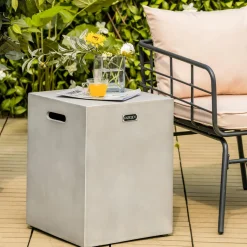 Tangkula Outdoor Propane Tank Cover, Patiojoy Propane Tank Hideaway Table with Side Handles & Adjustable Foot Pads