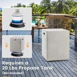 Tangkula Outdoor Propane Tank Cover, Patiojoy Propane Tank Hideaway Table with Side Handles & Adjustable Foot Pads