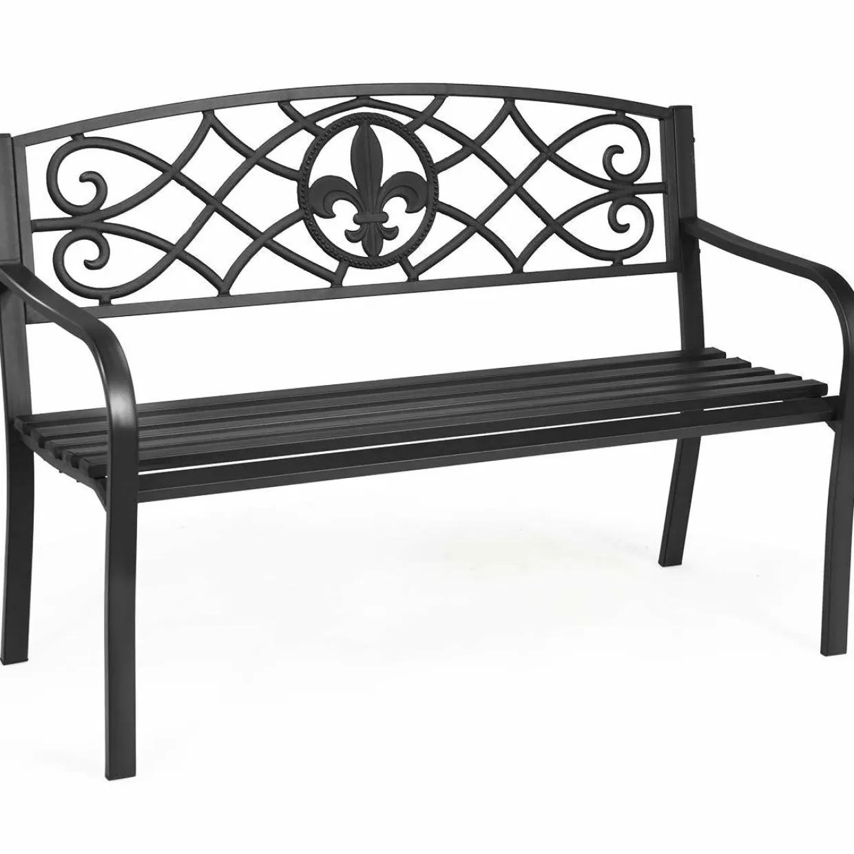 Tangkula Outdoor Steel Garden Bench Park Bench