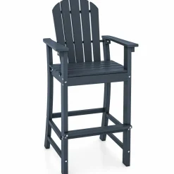 Tangkula Outdoor Tall Adirondack Chair 30 Inches Seat Height, HDPE Bar Height Patio Chair with High Backrest