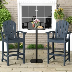 Tangkula Outdoor Tall Adirondack Chair 30 Inches Seat Height, HDPE Bar Height Patio Chair with High Backrest