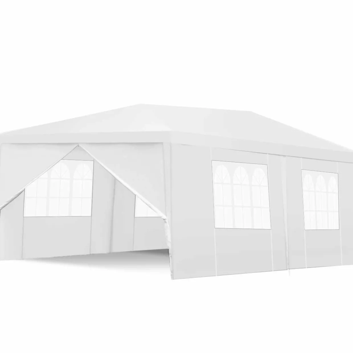 TANGKULA Outdoor Tent 10x20, White Party Wedding Tent Canopy with Removable Sidewalls