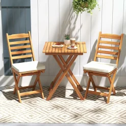 Tangkula Outdoor Wood Bistro Set