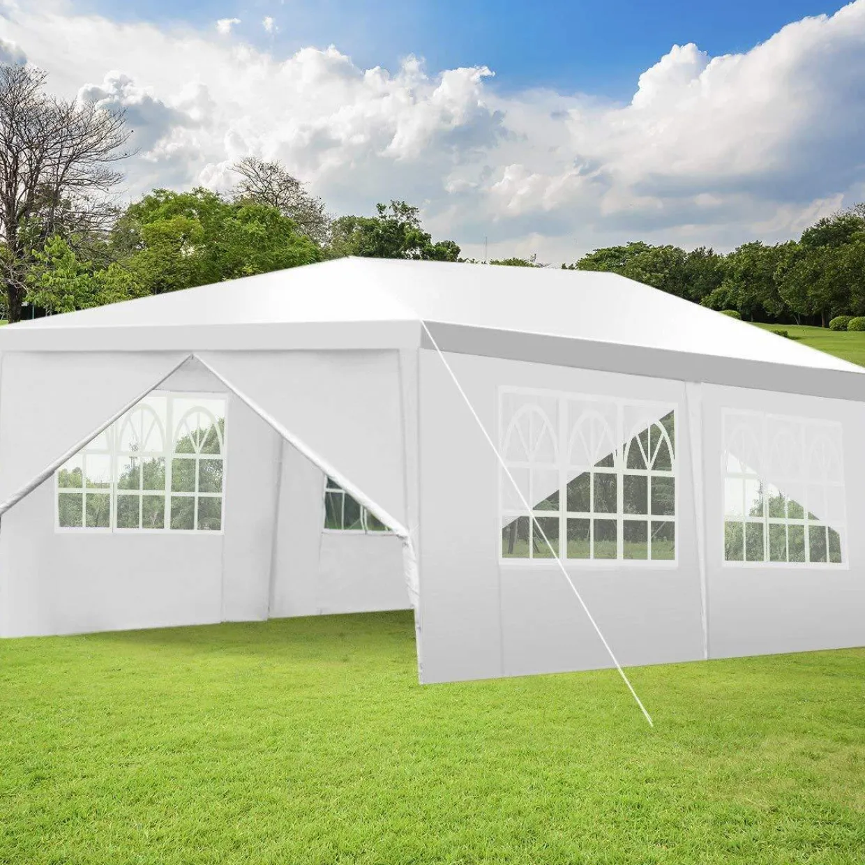 Tangkula Outdoor 10'x20' Canopy Tent, Heavy Duty Wedding Party Tent with 4 Removable Sidewalls & 2 Zippered Doorways