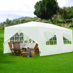 Tangkula Outdoor 10'x20' Canopy Tent, Heavy Duty Wedding Party Tent with 4 Removable Sidewalls & 2 Zippered Doorways
