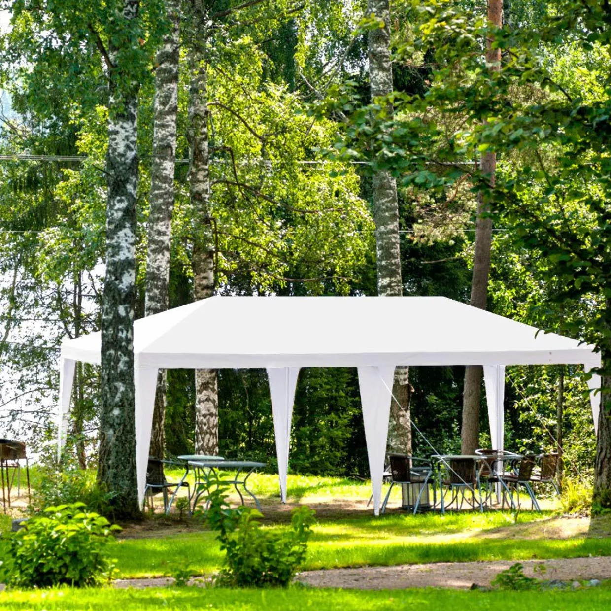 Tangkula Outdoor 10'x20' Canopy Tent, Heavy Duty Wedding Party Tent with 4 Removable Sidewalls & 2 Zippered Doorways