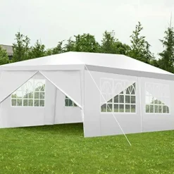 Tangkula Outdoor 10'x20' Canopy Tent, Heavy Duty Wedding Party Tent with 4 Removable Sidewalls & 2 Zippered Doorways
