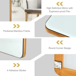 Tangkula Over The Door Mirror