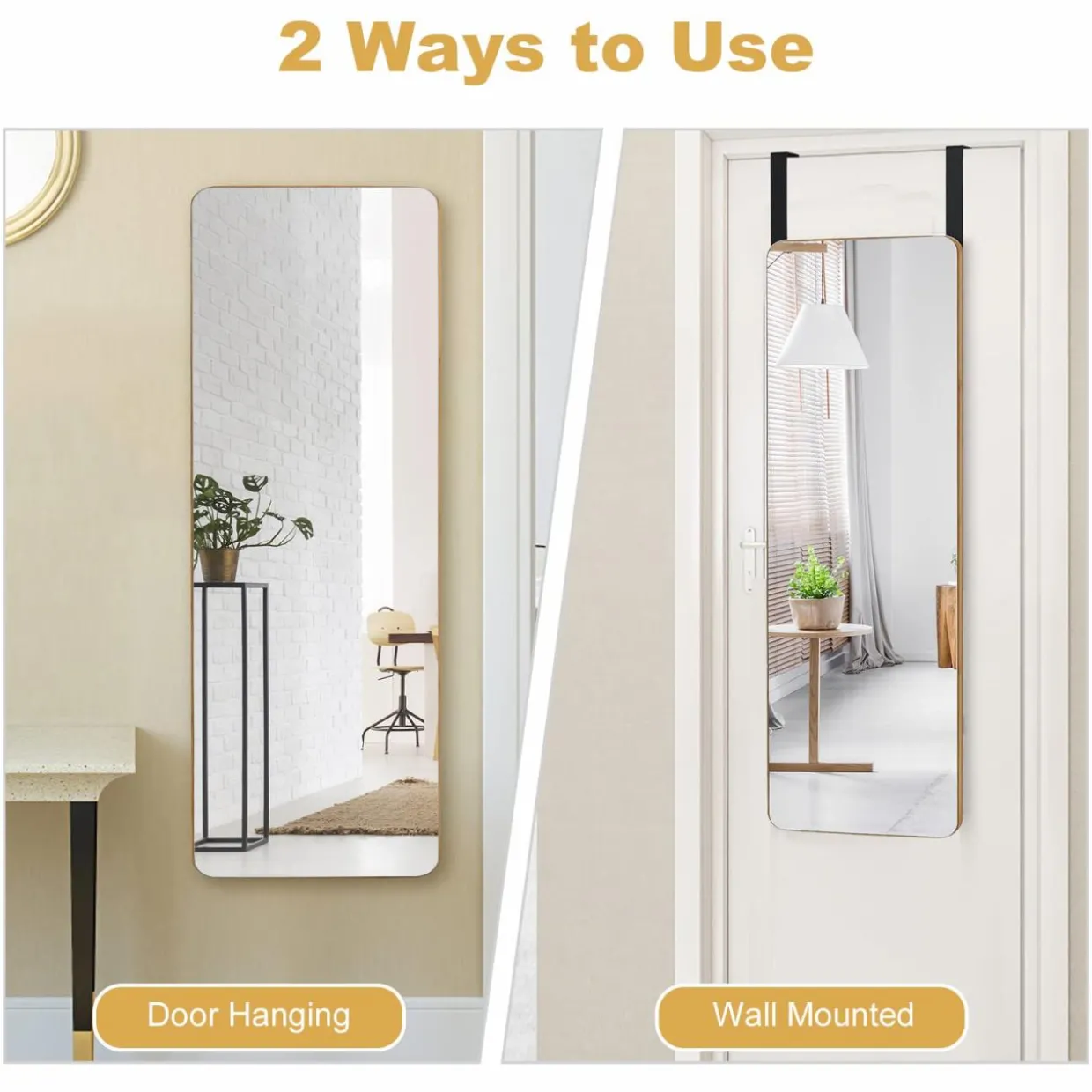 Tangkula Over The Door Mirror