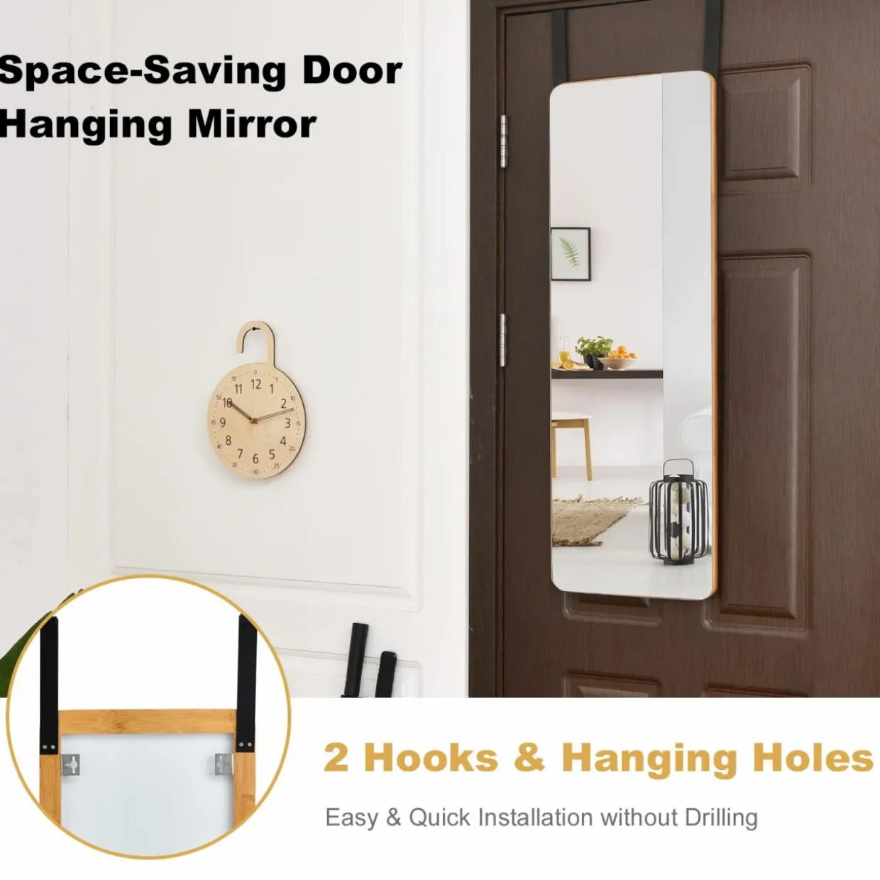 Tangkula Over The Door Mirror