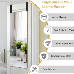 Tangkula Over The Door Mirror
