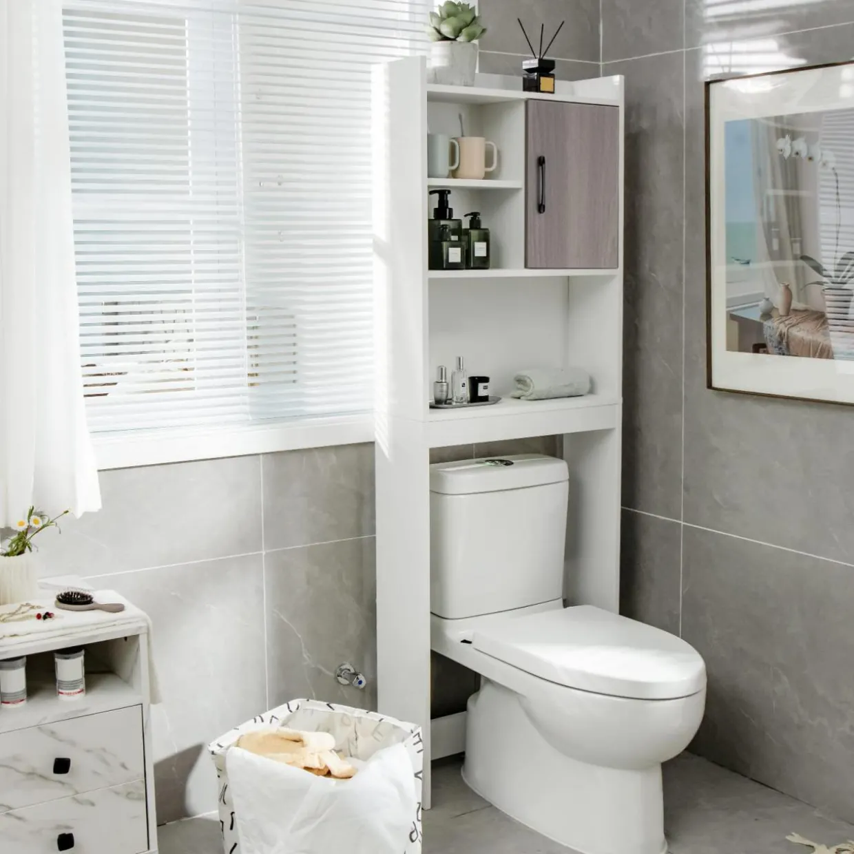 Tangkula Over The Toilet Storage Cabinet