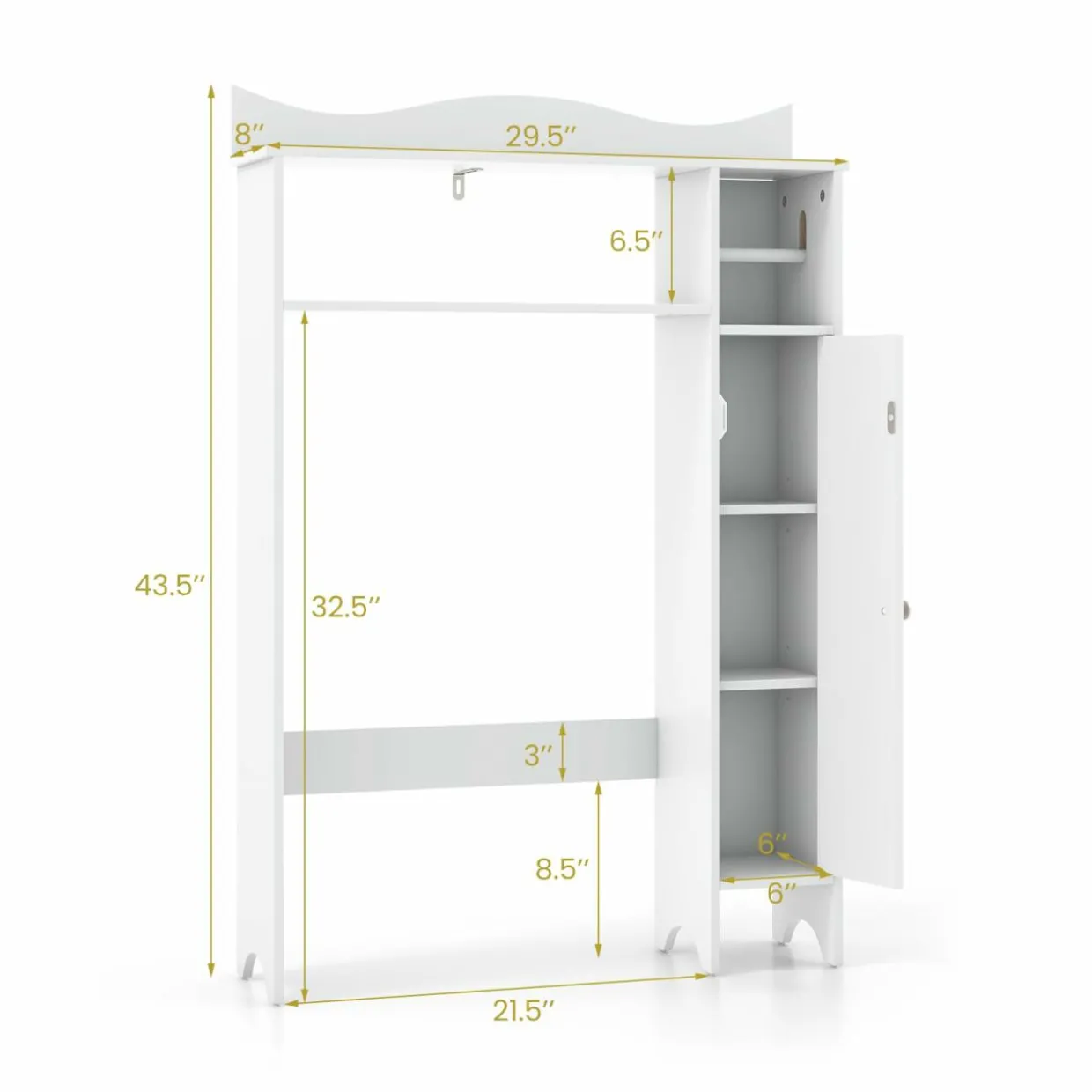 Tangkula Over The Toilet Storage Cabinet, Bathroom Space Saver w/Adjustable Shelves & Paper Holder