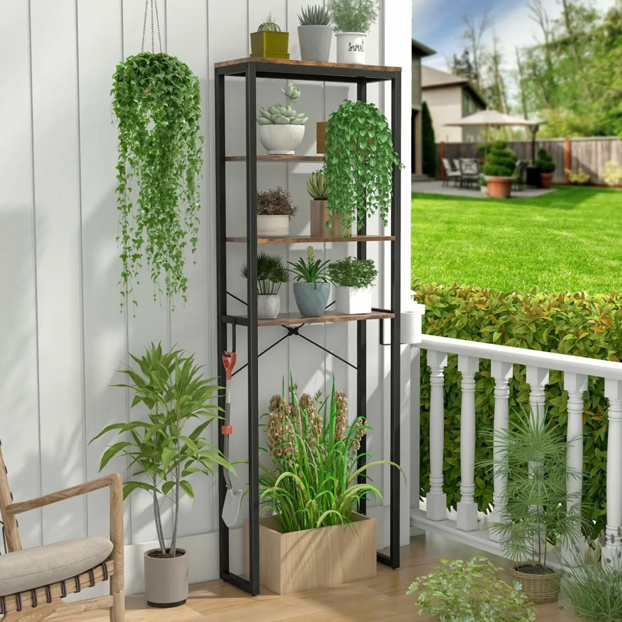 Tangkula Over The Toilet Storage Rack, 70 Inch Tall Bathroom Space Saver w/Metal Frame