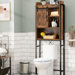 Tangkula Over-The-Toilet Storage Cabinet, Freestanding 4-Tier Bathroom Organizer Rack