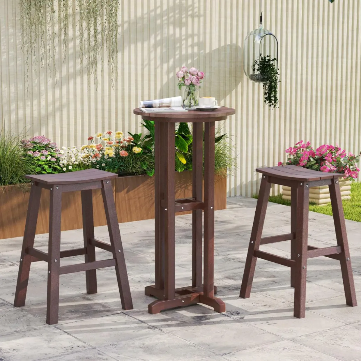 Tangkula Patio Bar Stools Set of 2/4