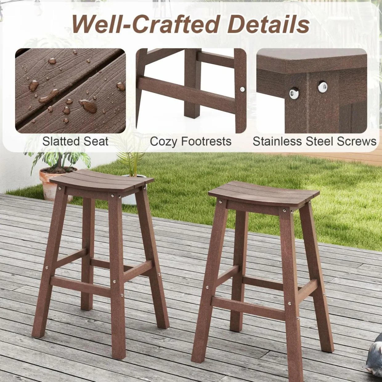 Tangkula Patio Bar Stools Set of 2/4