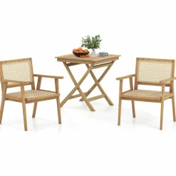 Tangkula Patio Bistro Table Chair Set