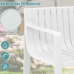 Tangkula Patio Chairs Set of 2/4, Weather-Resistant Plastic Outdoor Armchairs