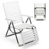 Tangkula Patio Chaise Lounge Chair, Folding Chaise Lounge Outdoor with 7-Position Backrest & Adjustable Footrest