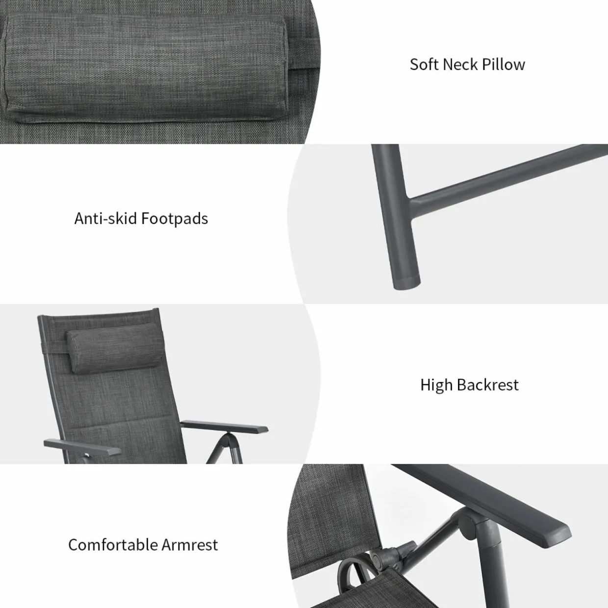 Tangkula Patio Chaise Lounge W/Wheels, Outdoor Folding Padded Lounge Chair W/ 7-Position Backrest, Removable Headrest
