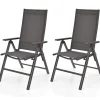 Tangkula Patio Dining Chairs, No Assembly Needs, Portable Folding Patio Chairs with 7-Position Adjustable Backrest and Aluminium Frame