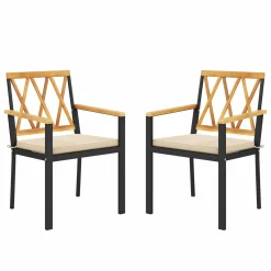 Tangkula Patio Dining Chairs Set w/Removable Padded Cushions, Support 400 LBS, Crossed back