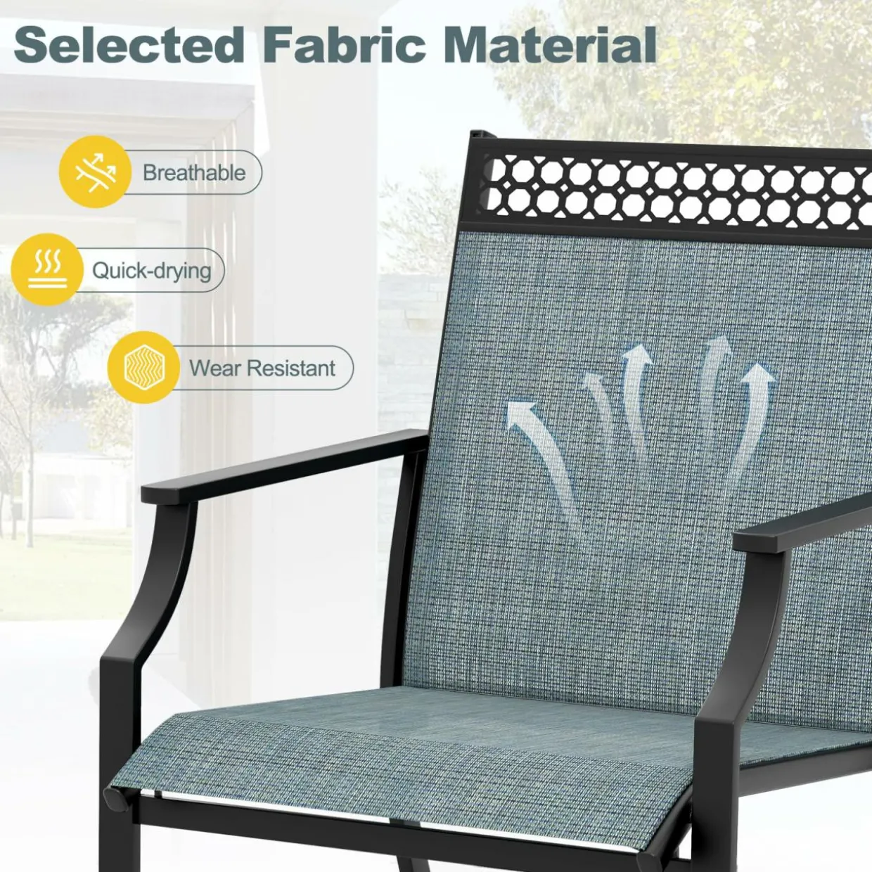 Tangkula Patio Dining Chairs Set of 2/4, All Weather Outdoor Chairs with High Back, Armrests