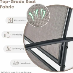 Tangkula Patio Glider Conversation Set, Outdoor Gliding Loveseat w/Tempered Glass Coffee Table