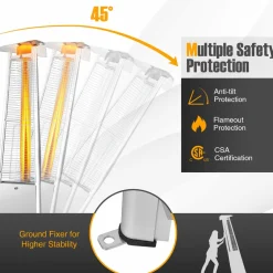 Tangkula Patio Propane Heater, 42,000 BTU Pyramid Outdoor Heater with Tip-Over and Flameout Protection