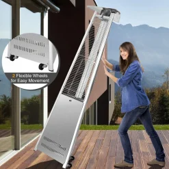 Tangkula Patio Propane Heater, 42,000 BTU Pyramid Outdoor Heater with Tip-Over and Flameout Protection