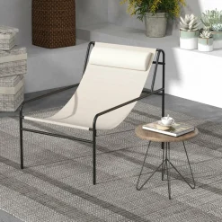 Tangkula Patio Sling Lounge Chair, Modern Sling Accent Chair