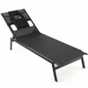 Tangkula Patio Tanning Lounge Chair with Face Hole and Side Holes