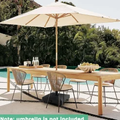 Tangkula Patio Umbrella Base, Heavy-Duty 54 lbs Market Stand w/4 Universal Wheels, 2 Receivers, Square Pole Stand
