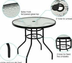 Tangkula 5PCS Bistro Patio Furniture Set