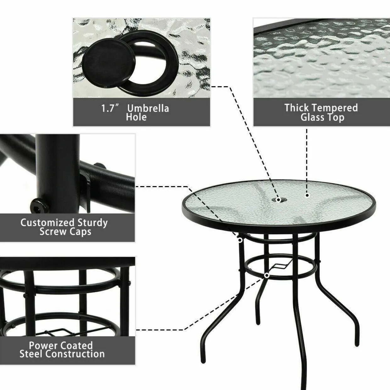 Tangkula 5PCS Bistro Patio Furniture Set