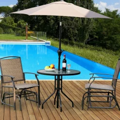 Tangkula 3PCS Bistro Set, Patio Bistro Furniture Set